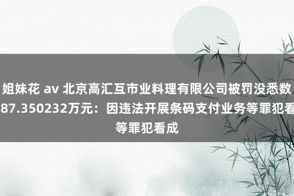 姐妹花 av 北京高汇互市业料理有限公司被罚没悉数2787.350232万元：因违法开展条码支付业务等罪犯看成