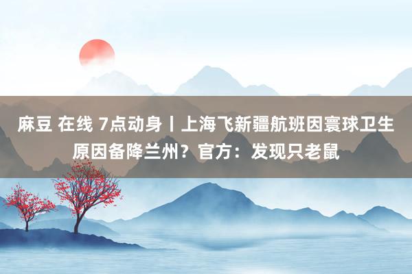 麻豆 在线 7点动身丨上海飞新疆航班因寰球卫生原因备降兰州？官方：发现只老鼠