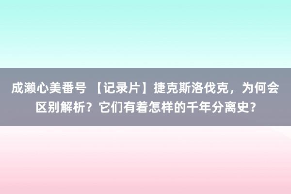 成濑心美番号 【记录片】捷克斯洛伐克，为何会区别解析？它们有着怎样的千年分离史？