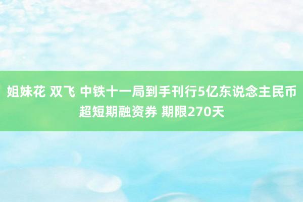 姐妹花 双飞 中铁十一局到手刊行5亿东说念主民币超短期融资券 期限270天