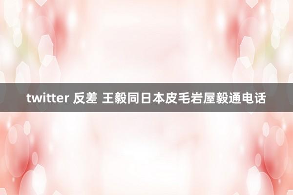 twitter 反差 王毅同日本皮毛岩屋毅通电话