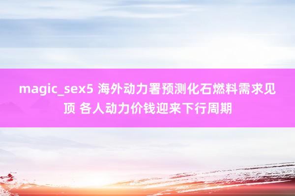 magic_sex5 海外动力署预测化石燃料需求见顶 各人动力价钱迎来下行周期