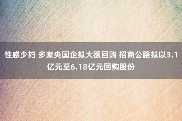 性感少妇 多家央国企拟大额回购 招商公路拟以3.1亿元至6.18亿元回购股份