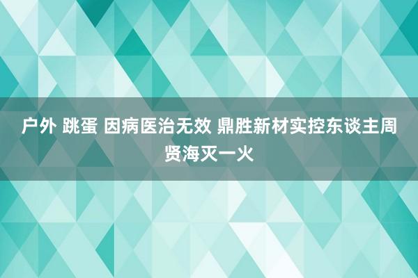 户外 跳蛋 因病医治无效 鼎胜新材实控东谈主周贤海灭一火