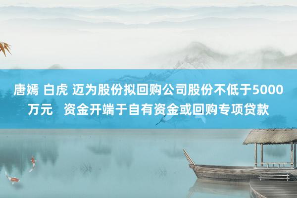 唐嫣 白虎 迈为股份拟回购公司股份不低于5000万元   资金开端于自有资金或回购专项贷款