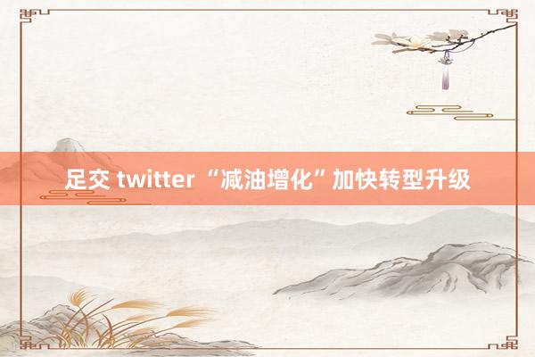 足交 twitter “减油增化”加快转型升级