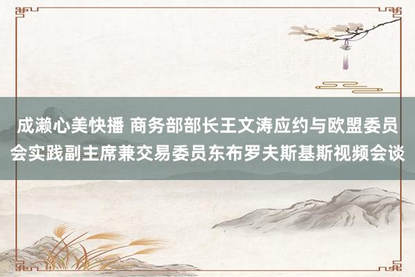 成濑心美快播 商务部部长王文涛应约与欧盟委员会实践副主席兼交易委员东布罗夫斯基斯视频会谈