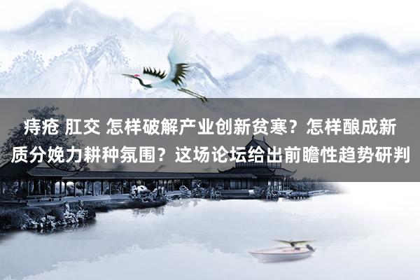 痔疮 肛交 怎样破解产业创新贫寒？怎样酿成新质分娩力耕种氛围？这场论坛给出前瞻性趋势研判