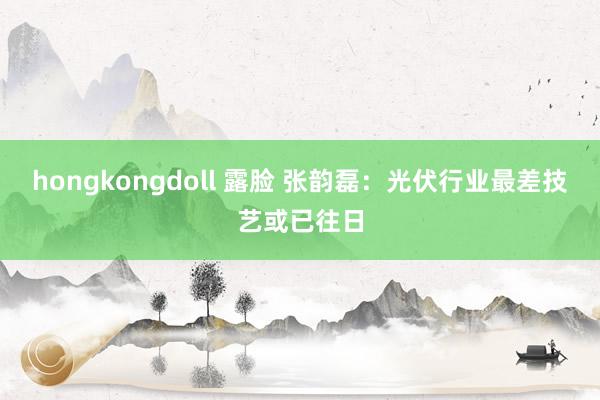 hongkongdoll 露脸 张韵磊：光伏行业最差技艺或已往日