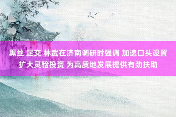 黑丝 足交 林武在济南调研时强调 加速口头设置扩大灵验投资 为高质地发展提供有劲扶助