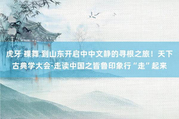 虎牙 裸舞 到山东开启中中文静的寻根之旅！天下古典学大会·走读中国之皆鲁印象行“走”起来