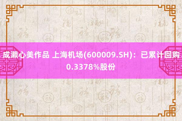 成濑心美作品 上海机场(600009.SH)：已累计回购0.3378%股份