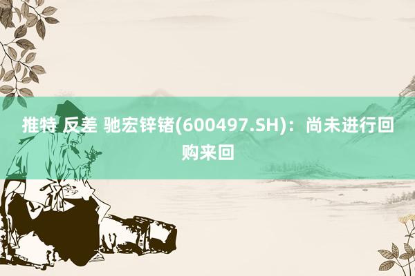 推特 反差 驰宏锌锗(600497.SH)：尚未进行回购来回