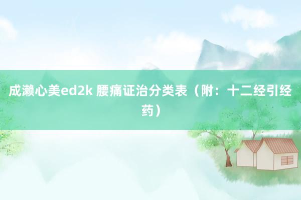 成濑心美ed2k 腰痛证治分类表（附：十二经引经药）