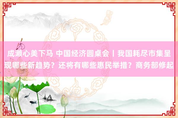 成濑心美下马 中国经济圆桌会丨我国耗尽市集呈现哪些新趋势？还将有哪些惠民举措？商务部修起