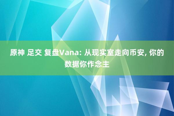 原神 足交 复盘Vana: 从现实室走向币安, 你的数据你作念主