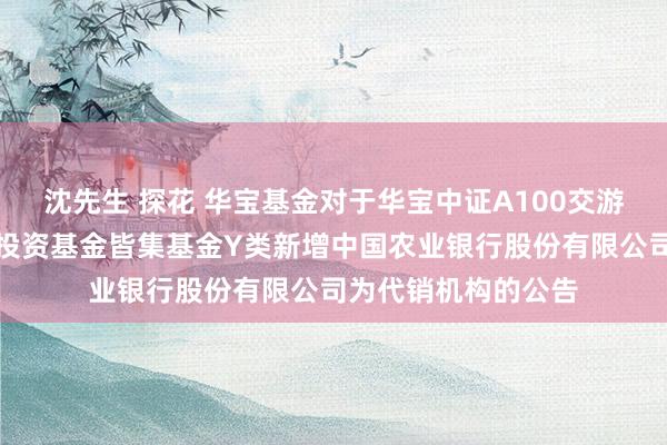 沈先生 探花 华宝基金对于华宝中证A100交游型洞开式指数证券投资基金皆集基金Y类新增中国农业银行股份有限公司为代销机构的公告