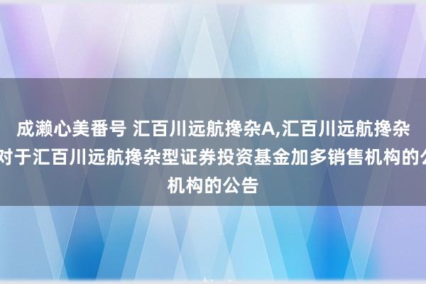 成濑心美番号 汇百川远航搀杂A,汇百川远航搀杂C: 对于汇百川远航搀杂型证券投资基金加多销售机构的公告