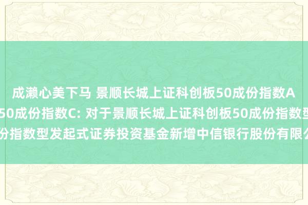 成濑心美下马 景顺长城上证科创板50成份指数A,景顺长城上证科创板50成份指数C: 对于景顺长城上证科创板50成份指数型发起式证券投资基金新增中信银行股份有限公司为销售机构的公告