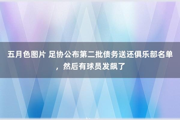 五月色图片 足协公布第二批债务送还俱乐部名单，然后有球员发飙了