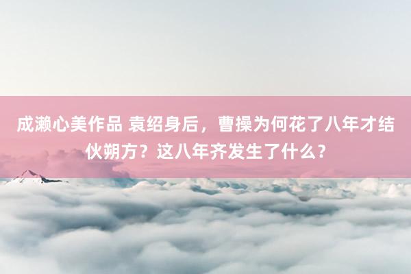 成濑心美作品 袁绍身后，曹操为何花了八年才结伙朔方？这八年齐发生了什么？