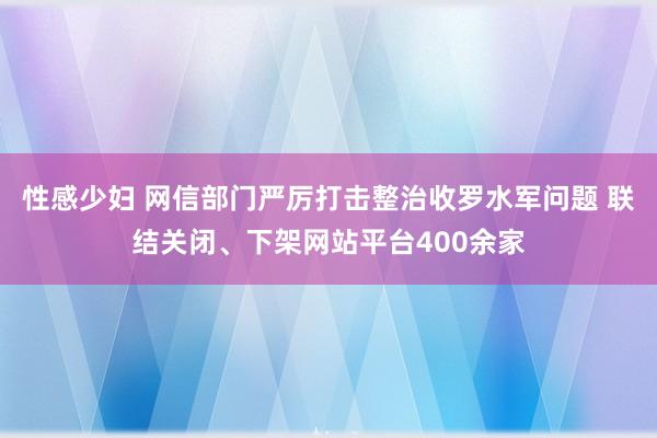 性感少妇 网信部门严厉打击整治收罗水军问题 联结关闭、下架网站平台400余家