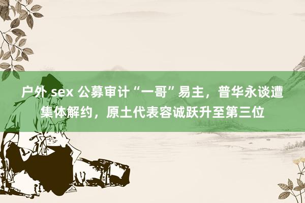 户外 sex 公募审计“一哥”易主，普华永谈遭集体解约，原土代表容诚跃升至第三位