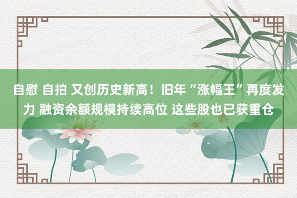 自慰 自拍 又创历史新高！旧年“涨幅王”再度发力 融资余额规模持续高位 这些股也已获重仓