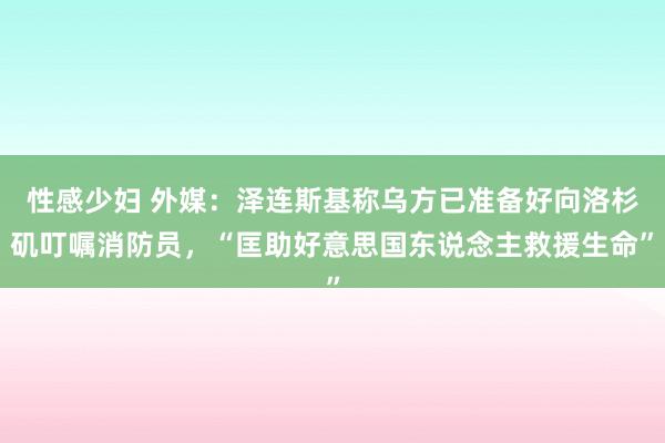 性感少妇 外媒：泽连斯基称乌方已准备好向洛杉矶叮嘱消防员，“匡助好意思国东说念主救援生命”